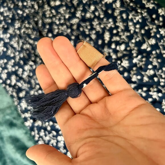 H&M Midi Dress Navy Blue with White Floral Pattern - Picture 3 of 6